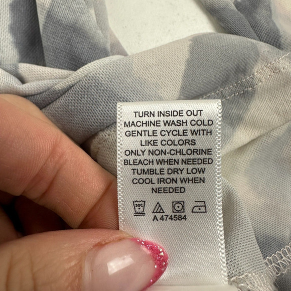 LOGO Lori Goldstein Mesh Button Shirt Cardigan Watercolor Nylon Blend Stretch L - Picture 10 of 11